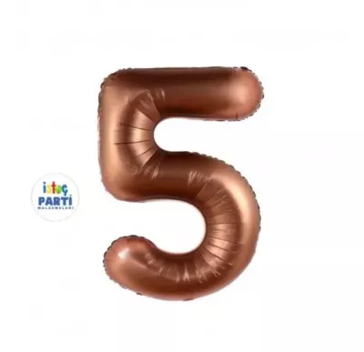 5 Rakam Folyo Balon Kahverengi 76cm - 1