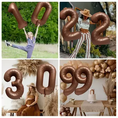 5 Rakam Folyo Balon Kahverengi 76cm - 3