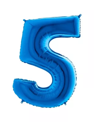 5 Rakam Folyo Balon Koyu Mavi 100 cm - 1