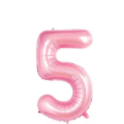 5 Rakam Folyo Balon Pembe 76 cm - 1