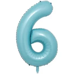 6 Rakam Folyo Balon Açık Mavi 76 cm