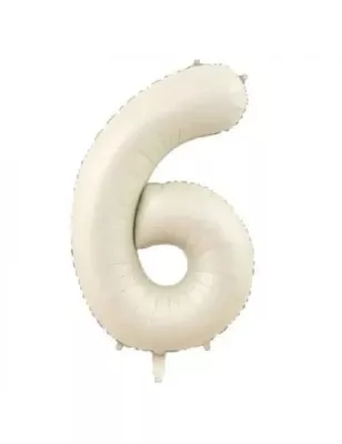 6 Rakam Folyo Balon Bej 76 cm - 1