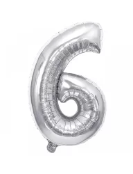 6 Rakam Folyo Balon Gümüş 100 cm
