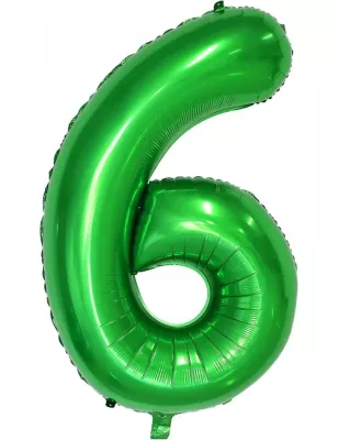 6 Rakam Folyo Balon Koyu Yeşil 80 cm - 1