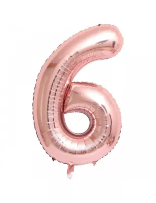6 Rakam Folyo Balon Rose Gold 76 cm - 1