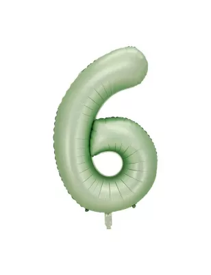 6 Rakam Folyo Balon Su Yeşili 76 cm - 1