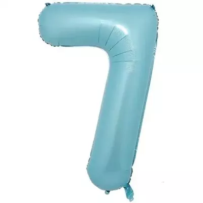 7 Rakam Folyo Balon Açık Mavi 76 cm - 1