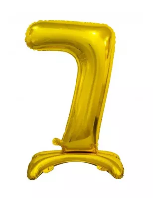 7 Rakam Folyo Balon Gold Ayaklı 80 cm - 1