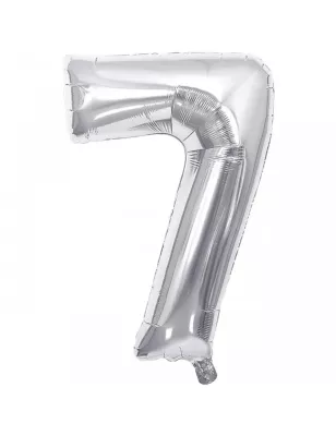 7 Rakam Folyo Balon Gümüş 100 cm - 1