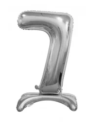 7 Rakam Folyo Balon Gümüş Ayaklı 80 cm