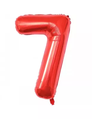 7 Rakam Folyo Balon Kırmızı 100 cm - 1