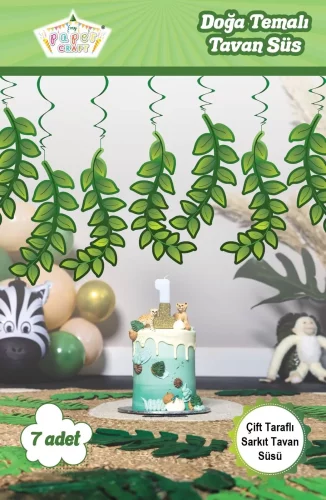 7'li Doğa Temalı Yaprak Tavan Süsü - 1