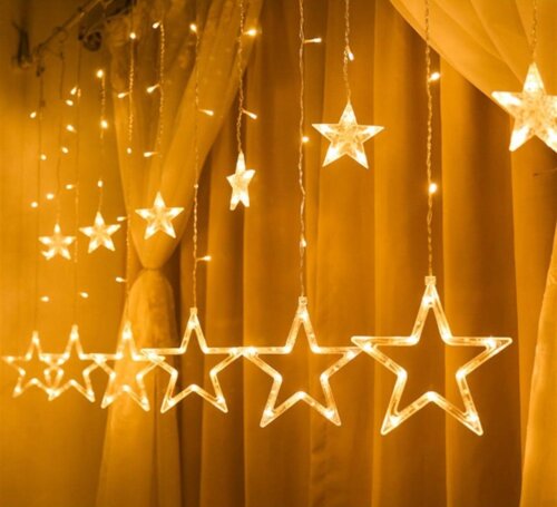 Yıldız Desenli Perde LED Işık – 8 Fonksiyonlu  - 1