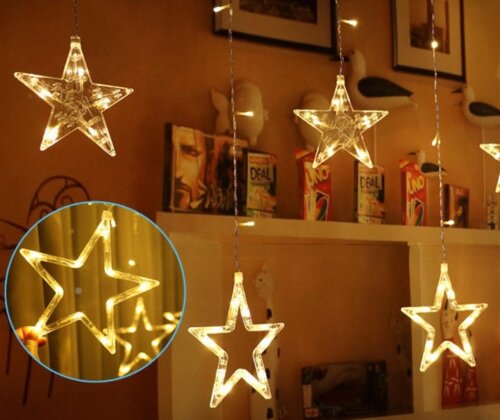Yıldız Desenli Perde LED Işık – 8 Fonksiyonlu  - 2
