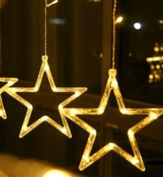 Yıldız Desenli Perde LED Işık – 8 Fonksiyonlu  - 4