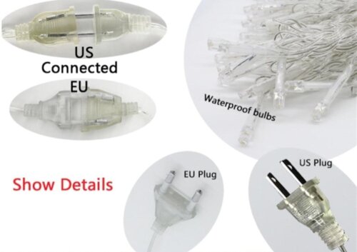 Yıldız Desenli Perde LED Işık – 8 Fonksiyonlu  - 7