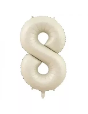 8 Rakam Folyo Balon Bej 76 cm - 1