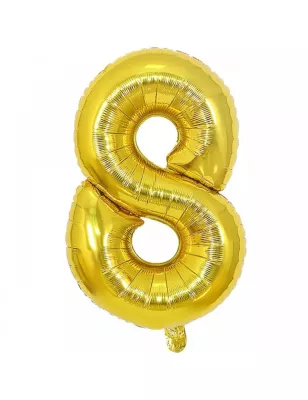 8 Rakam Folyo Balon Gold 100 cm - 1