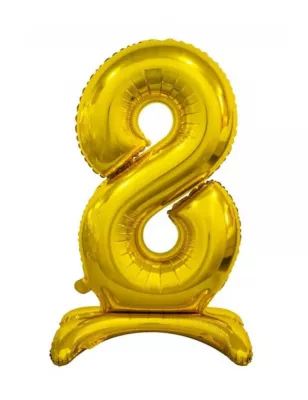 8 Rakam Folyo Balon Gold Ayaklı 80 cm - 1
