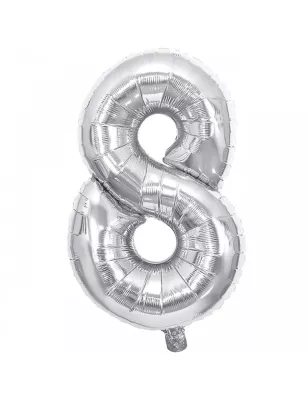 8 Rakam Folyo Balon Gümüş 100 cm - 1