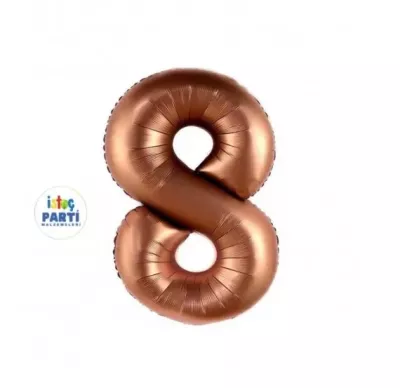 8 Rakam Folyo Balon Kahverengi 76cm - 1
