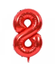 8 Rakam Folyo Balon Kırmızı 100 cm