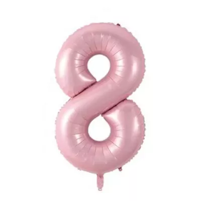 8 Rakam Folyo Balon Pembe 76 cm - 1