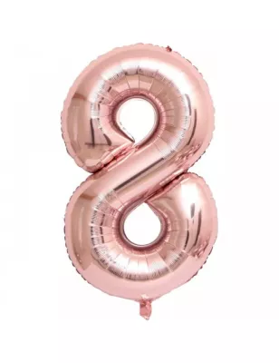 8 Rakam Folyo Balon Rose Gold 76 cm - 1