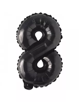 8 Rakam Folyo Balon Siyah 76 cm - 1