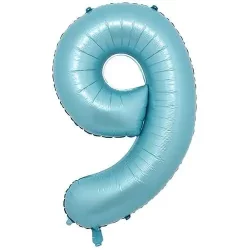 9 Rakam Folyo Balon Açık Mavi 76 cm