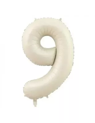 9 Rakam Folyo Balon Bej 76 cm - 1