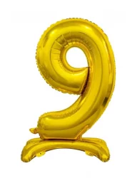 9 Rakam Folyo Balon Gold Ayaklı 80 cm