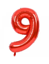 9 Rakam Folyo Balon Kırmızı 100 cm