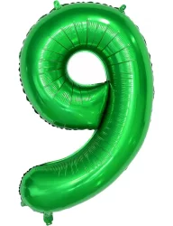 9 Rakam Folyo Balon Koyu Yeşil 80 cm