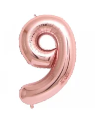 9 Rakam Folyo Balon Rose Gold 76 cm