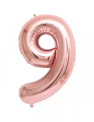 9 Rakam Folyo Balon Rose Gold 76 cm - 1