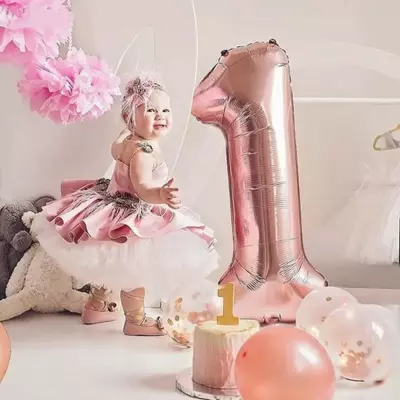 9 Rakam Folyo Balon Rose Gold 76 cm - 5