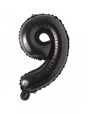 9 Rakam Folyo Balon Siyah 76 cm - 1