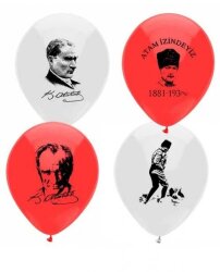 Atatürk Baskılı Balon 12 inç (10 adet)
