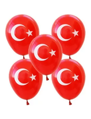 Ay Yıldız Baskılı Balon 12 inç (10 adet) - 1