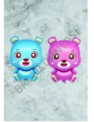 Ayıcık Folyo Balon Pembe-Mavi 2'li Set