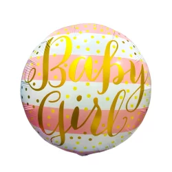 Baby Gırl Yazılı Yuvarlak Folyo Balon