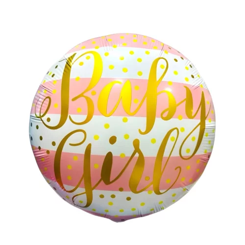 Baby Gırl Yazılı Yuvarlak Folyo Balon - 1