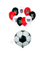 Beşiktaş Baskılı Balon ve Folyo Balon - Siyah Beyaz