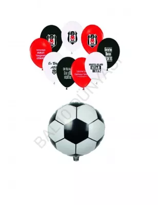 Beşiktaş Baskılı Balon ve Folyo Balon - Siyah Beyaz - 1