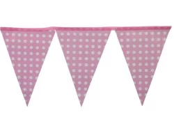 Beyaz Puantiyeli Pembe Flama 10 Adet