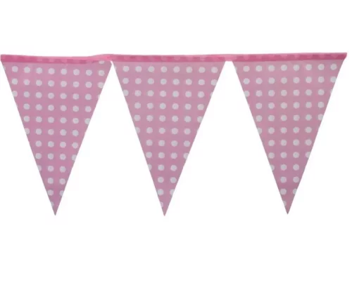 Beyaz Puantiyeli Pembe Flama 10 Adet - 1