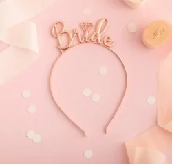 Bride Tektaş Metal Taç - Rose Gold1