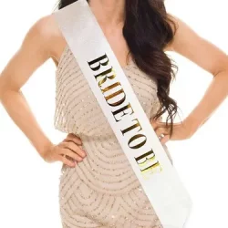 Bride To Be Beyaz-Gold Kuşak