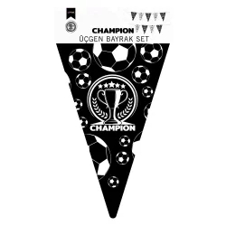 Champion Siyah Beyaz Üçgen Flama Süsleme Seti